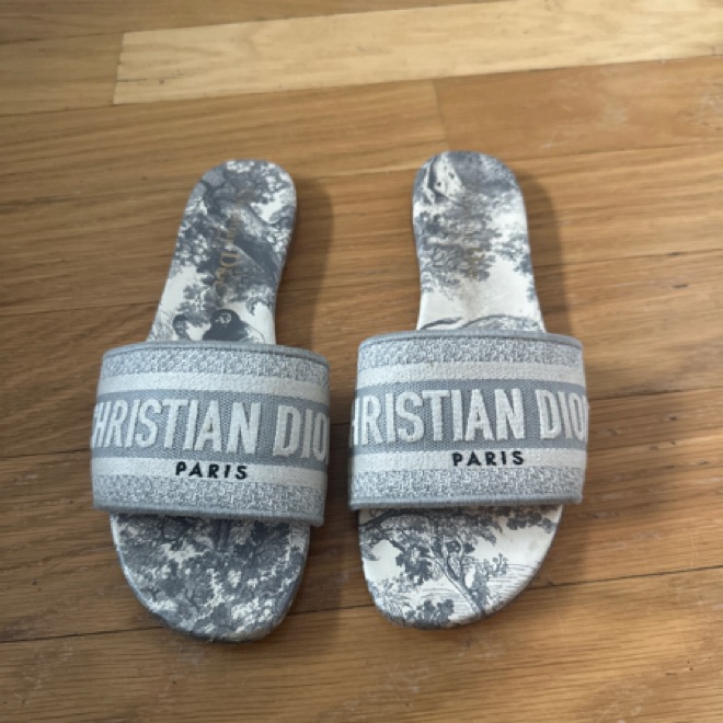 4/25まで【正規品】Diorトワルドゥジュイタイガー21cm皿グレー1枚 Dior Dway Slides - Gray Toile de Jouy Em by Christian Dior - Pickle