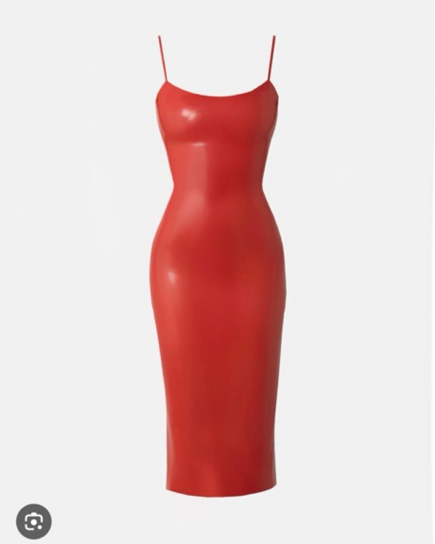 red latex midi dress Postergirl WHISTLE LATEX MIDI DRESS RED by Postergirl