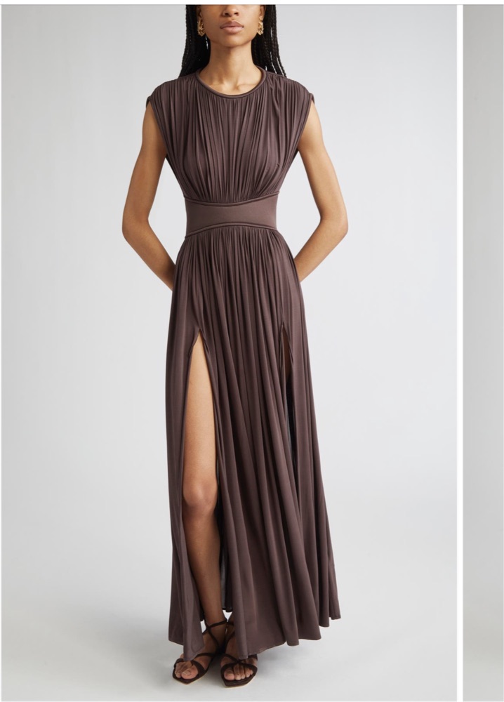 zimmermann brown dress Zimmermann Sleeveless Paisley Print Dress With Scarf Detail