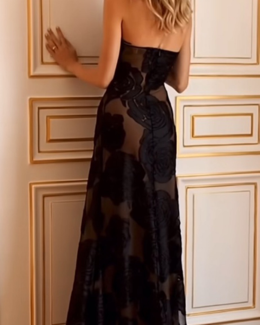 black silk floral dress Francesca Flower Maxi Dress main image 1
