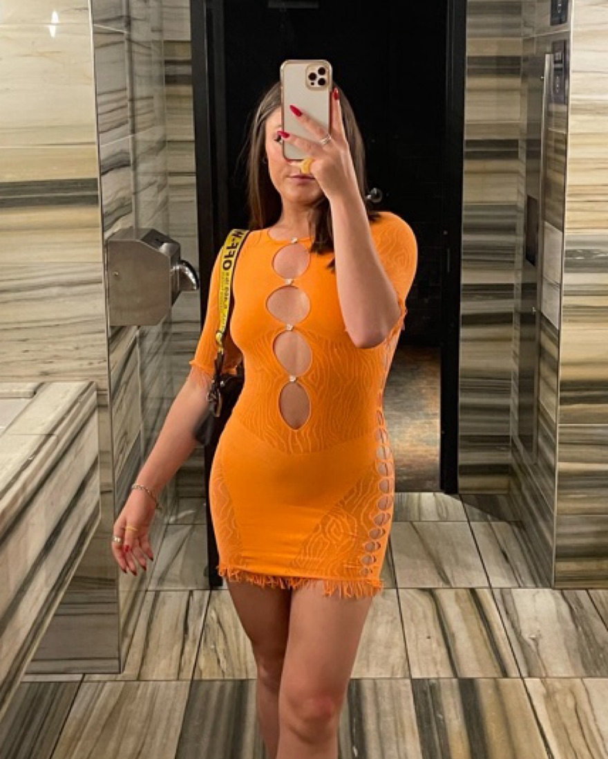 orange poster girl dress Orange Poster Girl Dress!! #minidress #postergirl