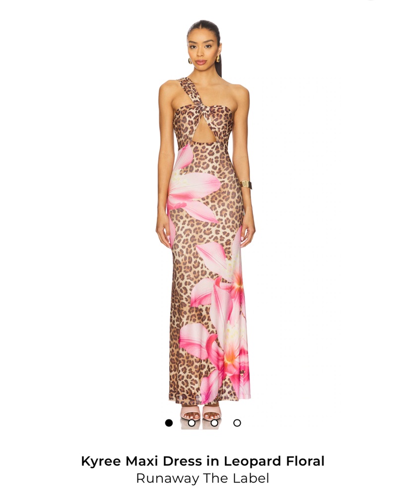 Leopard Print Maxi Dress with Pink Floral Accent by RUNAWAY the Label -  Pickle