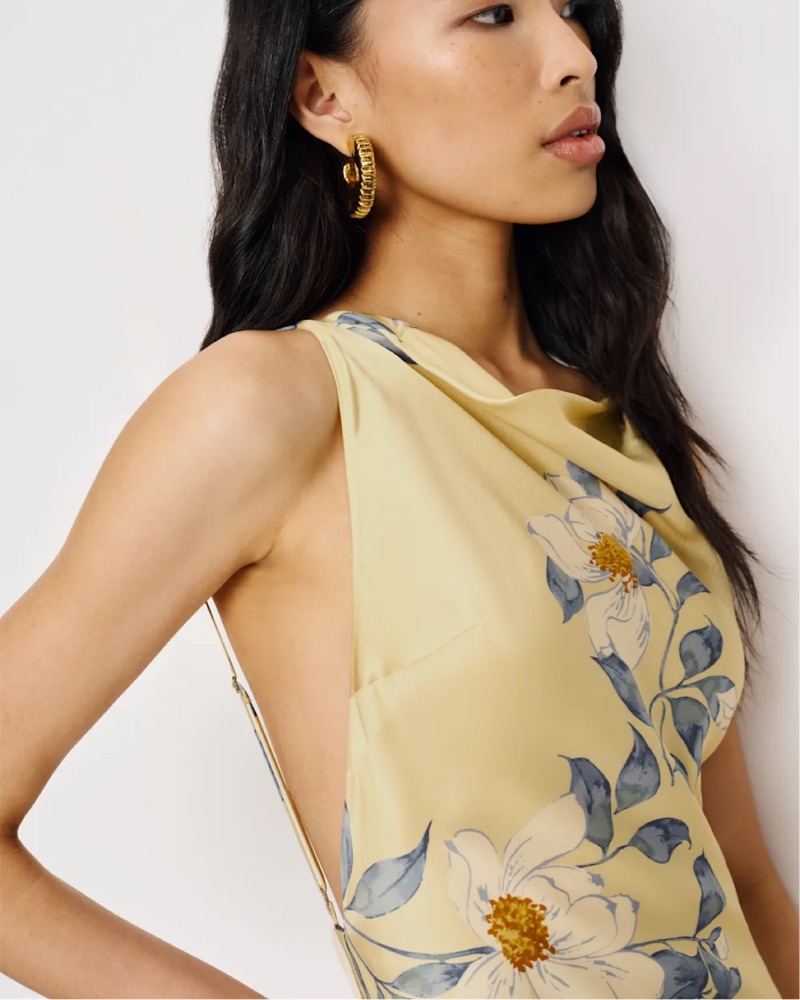 reformation scotia silk dress Reformation Scotia Silk Dress in Natural