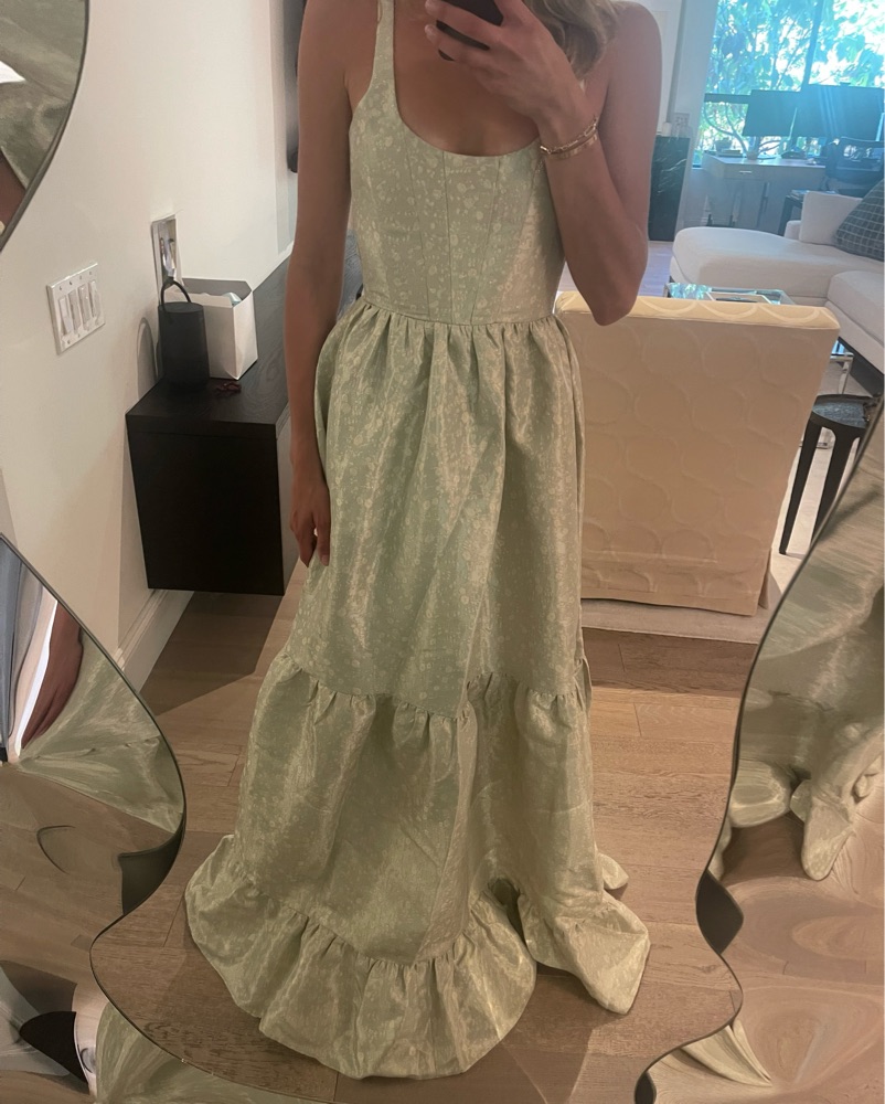 V Chapman Avery Dress In Sage Duchess by V Chapman - Pickle