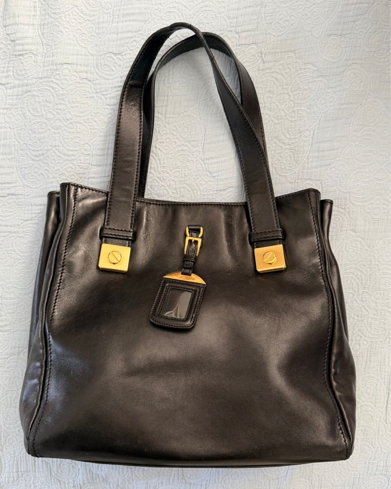 Vintage 90s CBK Prada Black Leather Tote by Prada | Pickle