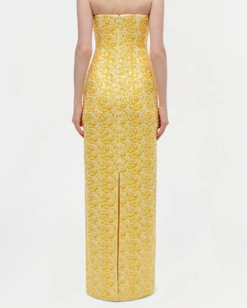 SIMKHAI Yellow Sequin Gown | Pickle