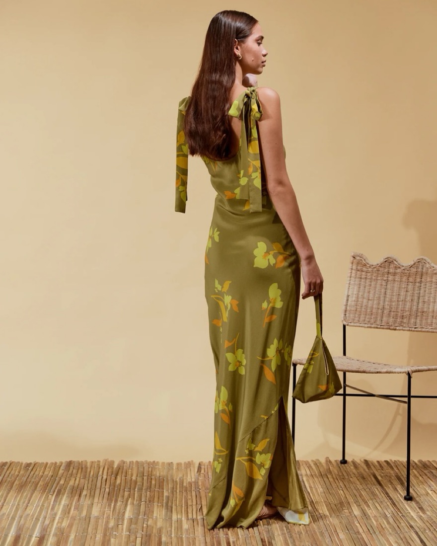 Soleil Soleil Ines Green Slip Dress by Soleil Soleil - Pickle