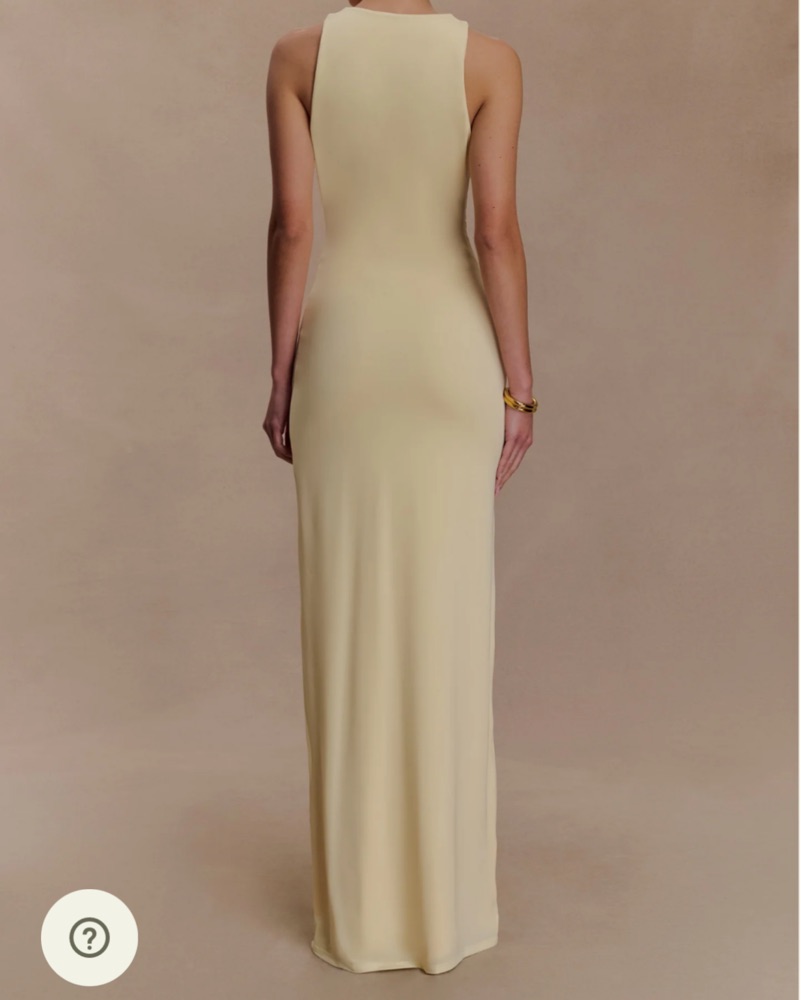 yellow slinky maxi dress Sleeveless Cut Out Split Leg Maxi Dress In Yellow Slinky | EGO US