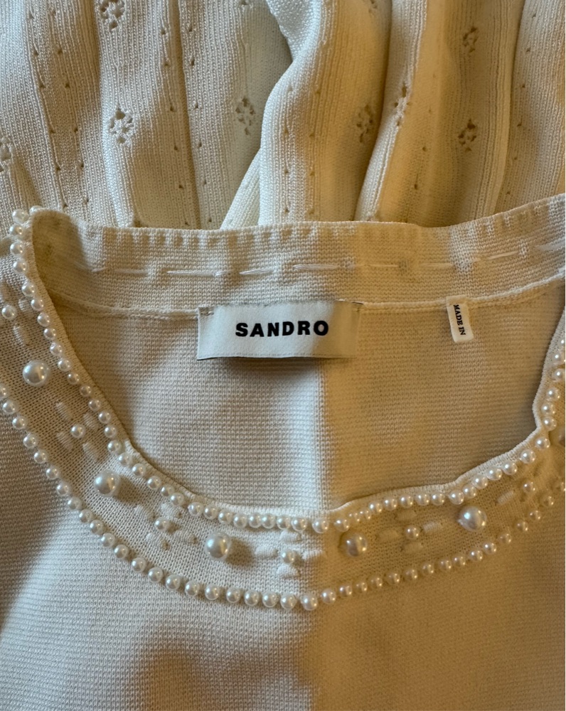 Sandro Pearl Bead Knit Maxi Dress by Sandro - Pickle