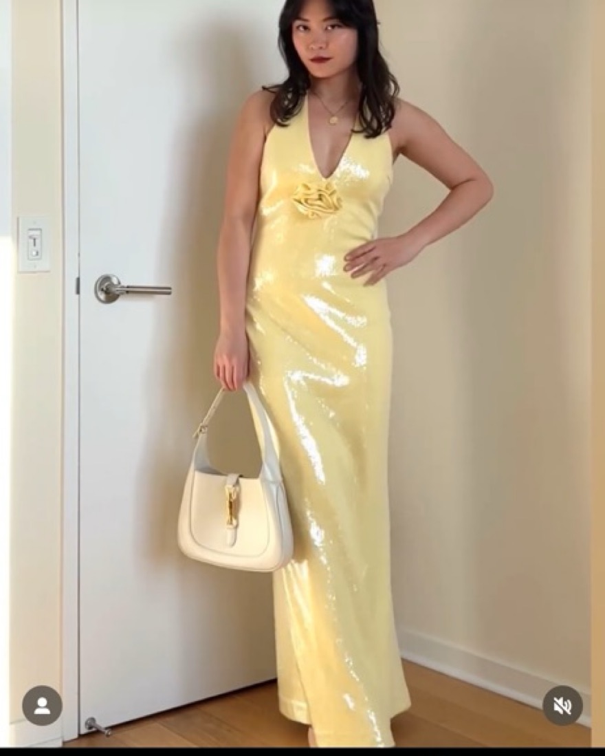 Meshki Yellow Sequin Evening Gown by Meshki - Pickle