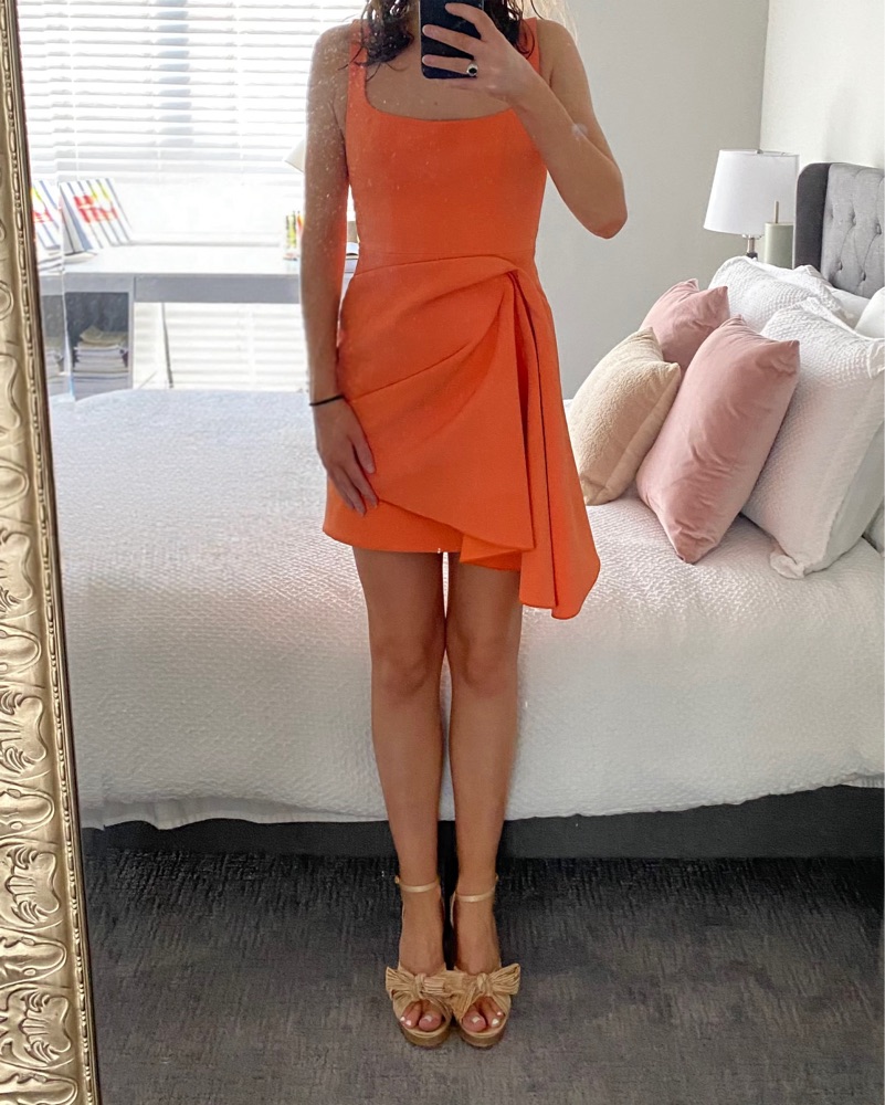 acler clarke orange dress Acler Clarke Draped Mini Dress Orange Size 8