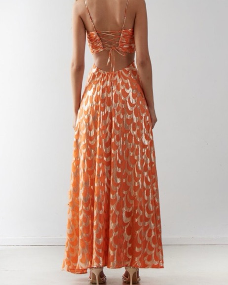 Delfi Collective Orange Gown by Delfi Collective - Pickle