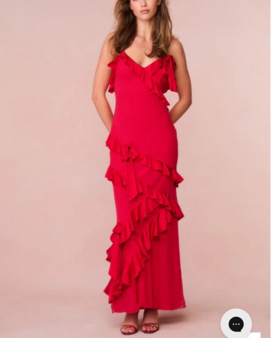 Love Shack Fancy Ruffle Maxi Dress by LoveShackFancy - Pickle