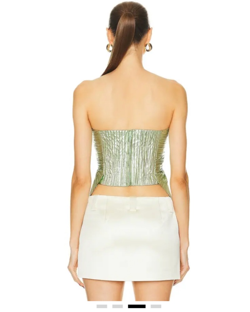 Cult Gaia Jace Metallic Top by Cult Gaia - Pickle