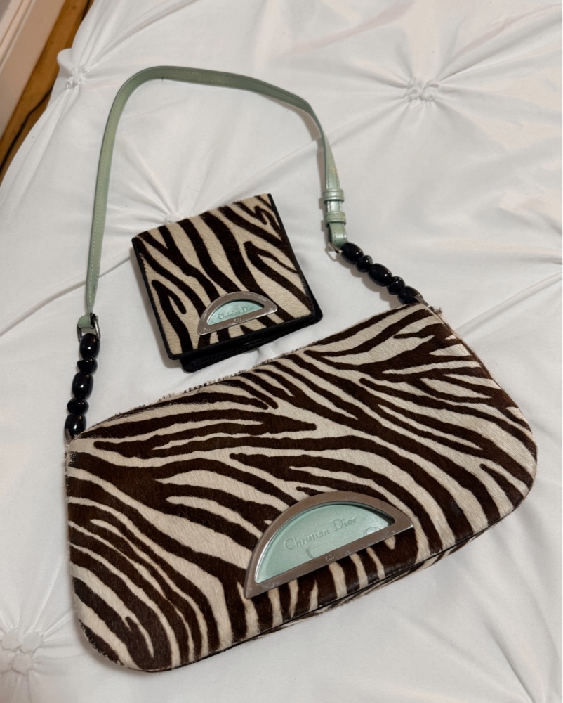 Vintage Dior Zebra Print Malice Bag by Dior - Pickle