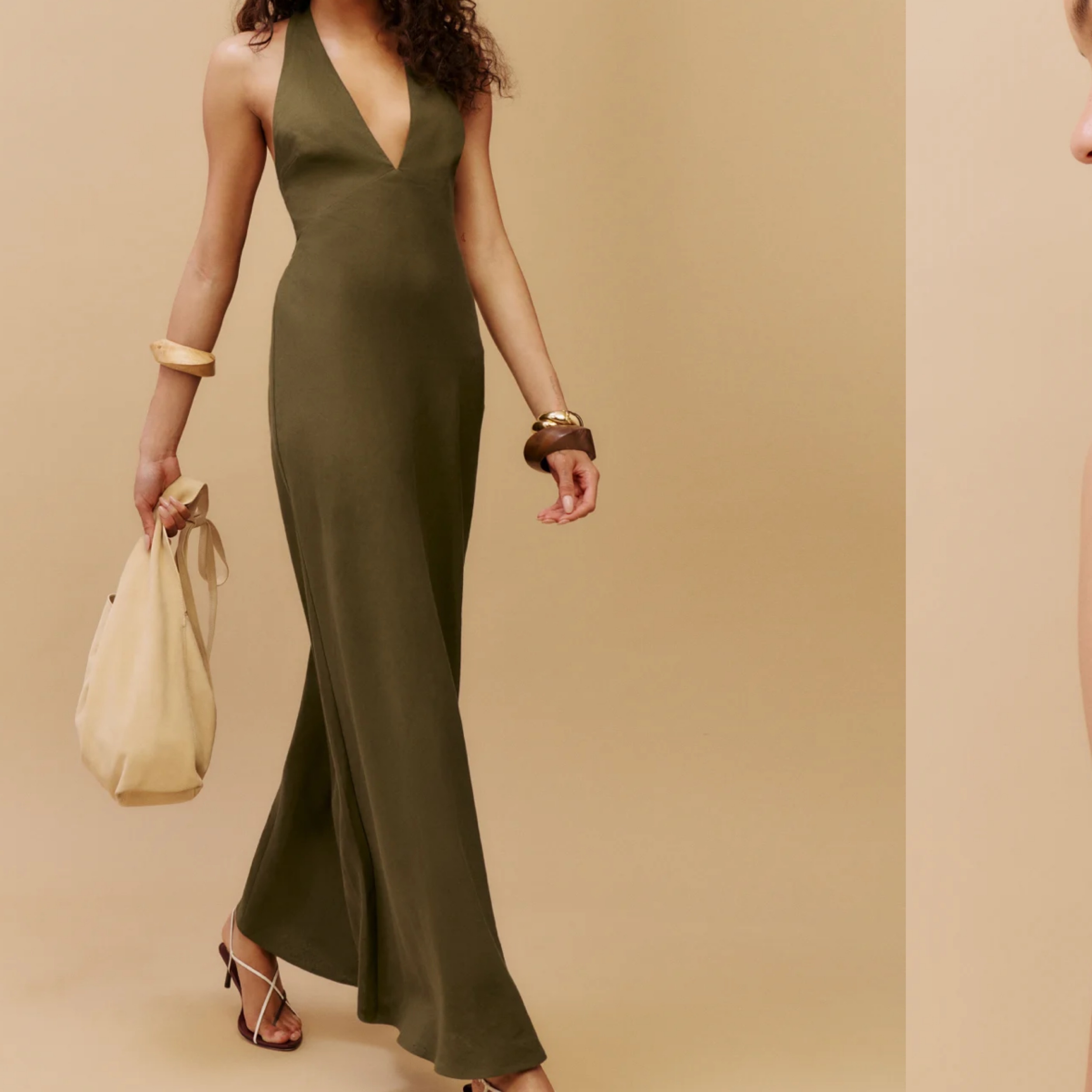 dark green a line dress Dark Green Prom Dresses A Line Off The Shoulder V-Neck Stretch Satin P main image 1