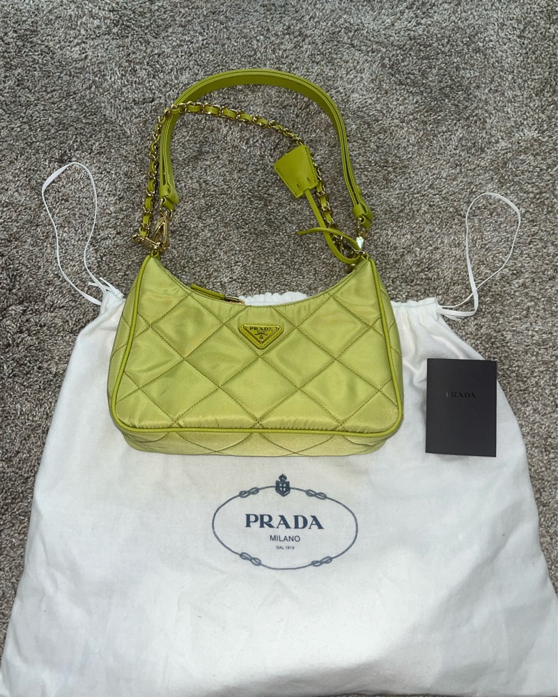 Prada Quilted Shoulder Bag with Chain by Prada - Pickle