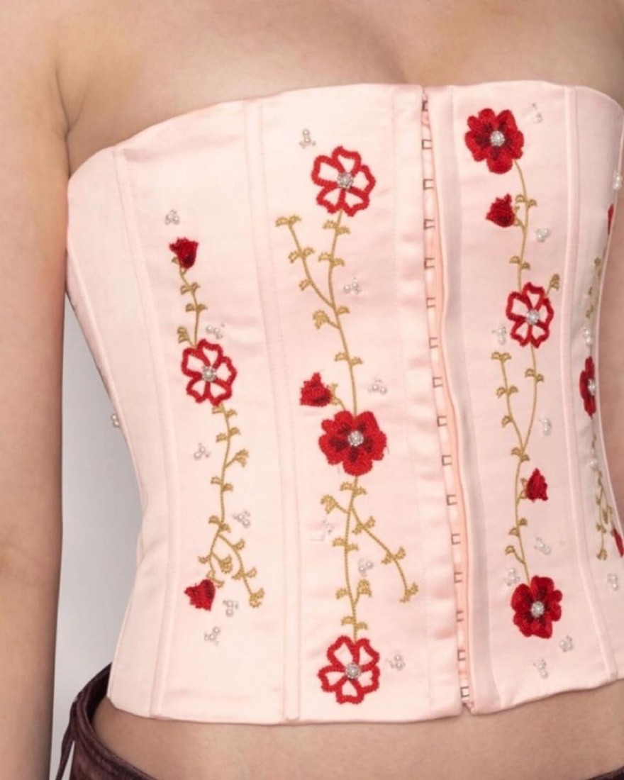 Danielle Guizio Meadows Corset Pink M by Danielle Guizio - Pickle