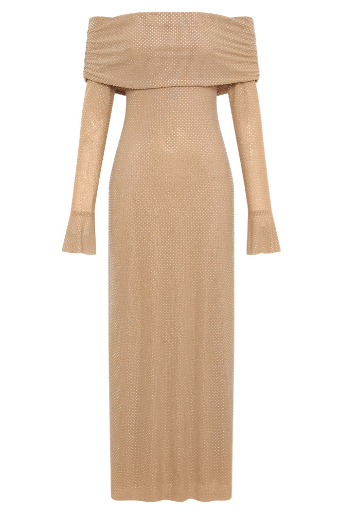 off shoulder diamante maxi dress jacquelinejohnette on LTK