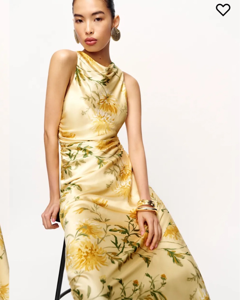 reformation anaiis silk dress dupe Reformation Anaiis Silk Morel Brown High Neck Maxi Dress  The Closet New  York