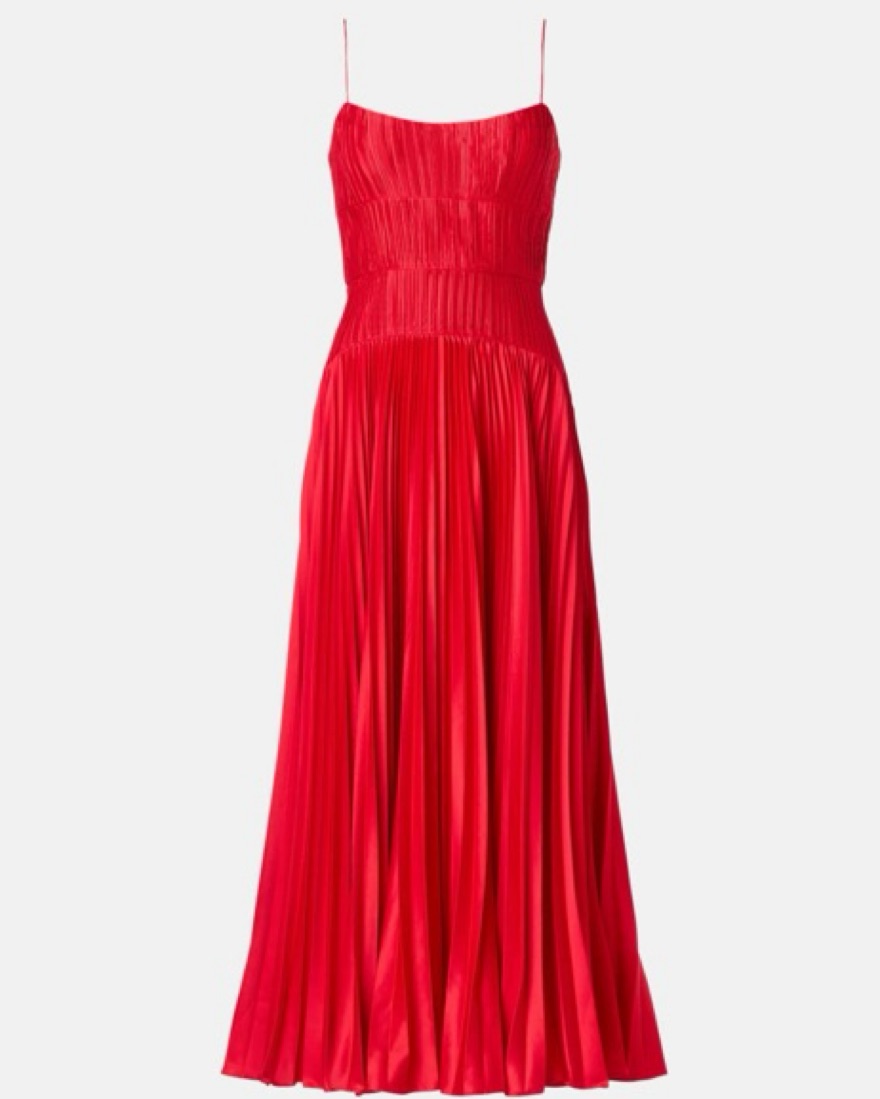 mosey pleated midi dress amur AMUR | Dresses | Amur Mosey Pleated Vibrant Orange And Pink Midi Dress