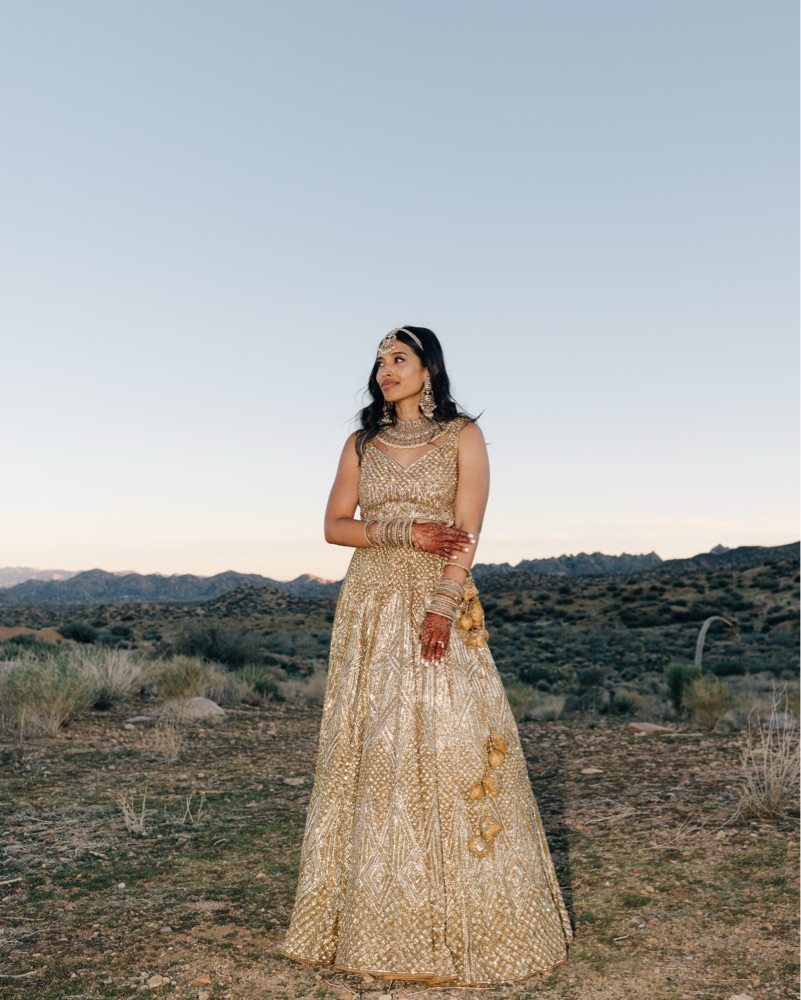 Opulent Gold Mirrored Bridal Lehenga