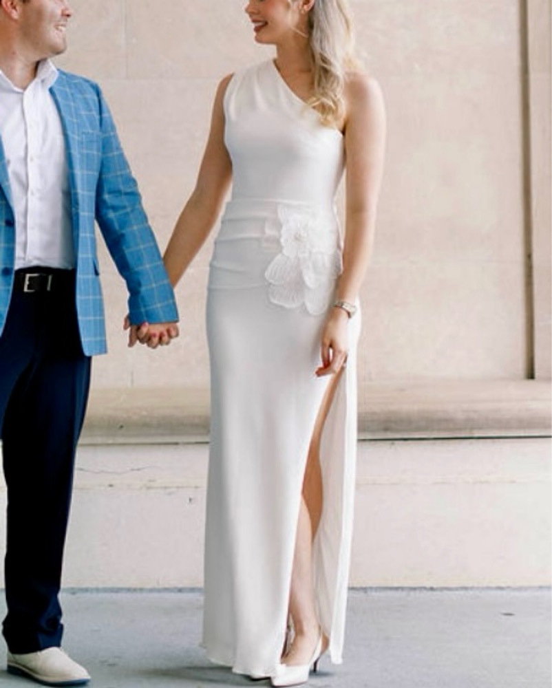Elliatt White One Shoulder Gown Floral by Elliatt - Pickle
