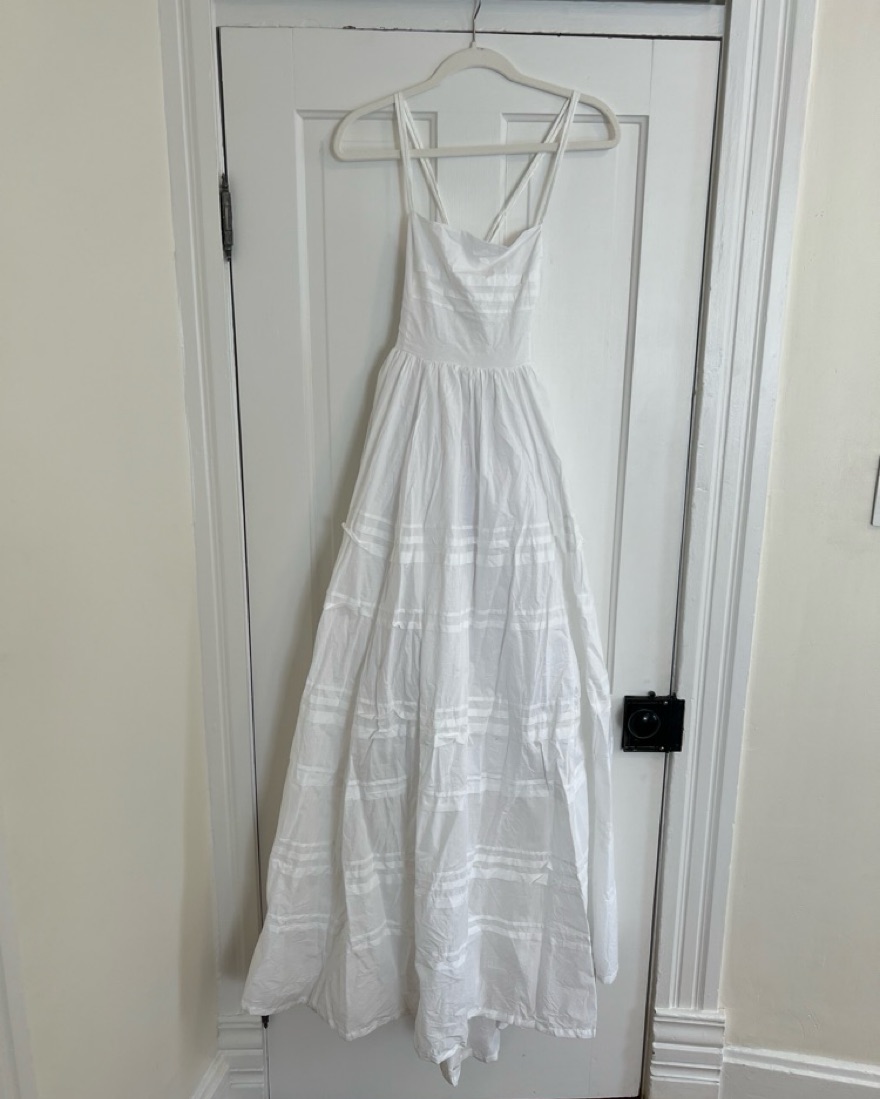 staud white maxi dress STAUD, Wells Maxi Dress in White, Size 12