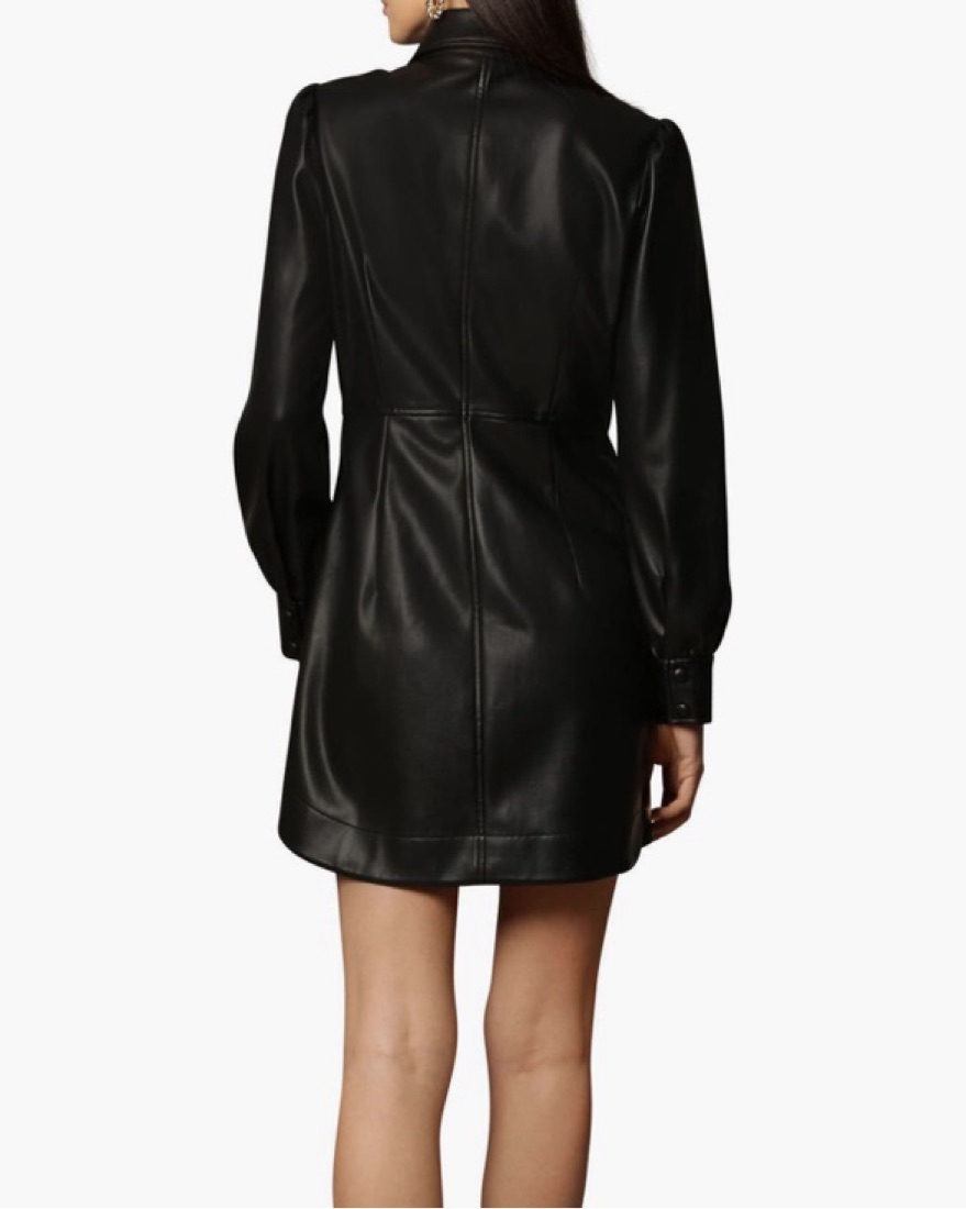 avec les filles leather dress Avec Les Filles Women's Faux-Leather Zip-Front Dress