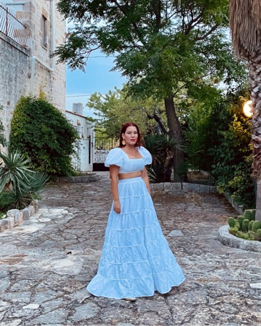 Dissh White Linen Top And Skirt Set by Dissh - Pickle