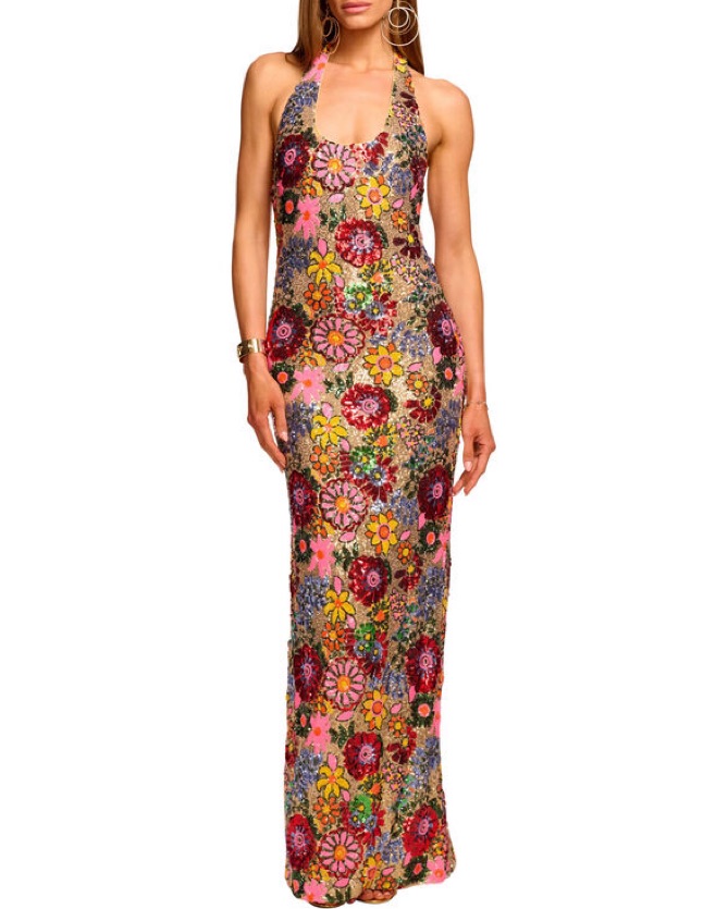 Ramy Brook Tiffany Sequin Halter Gown by Ramy Brook - Pickle