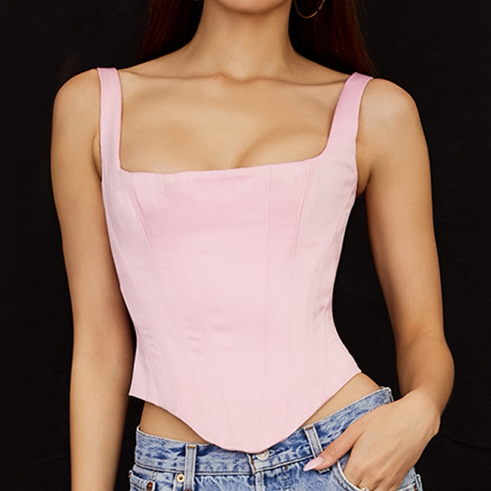 週末SALE♡rosymonster crispy satin tops superdown Jorden Satin Top in Hot Pink | REVOLVE