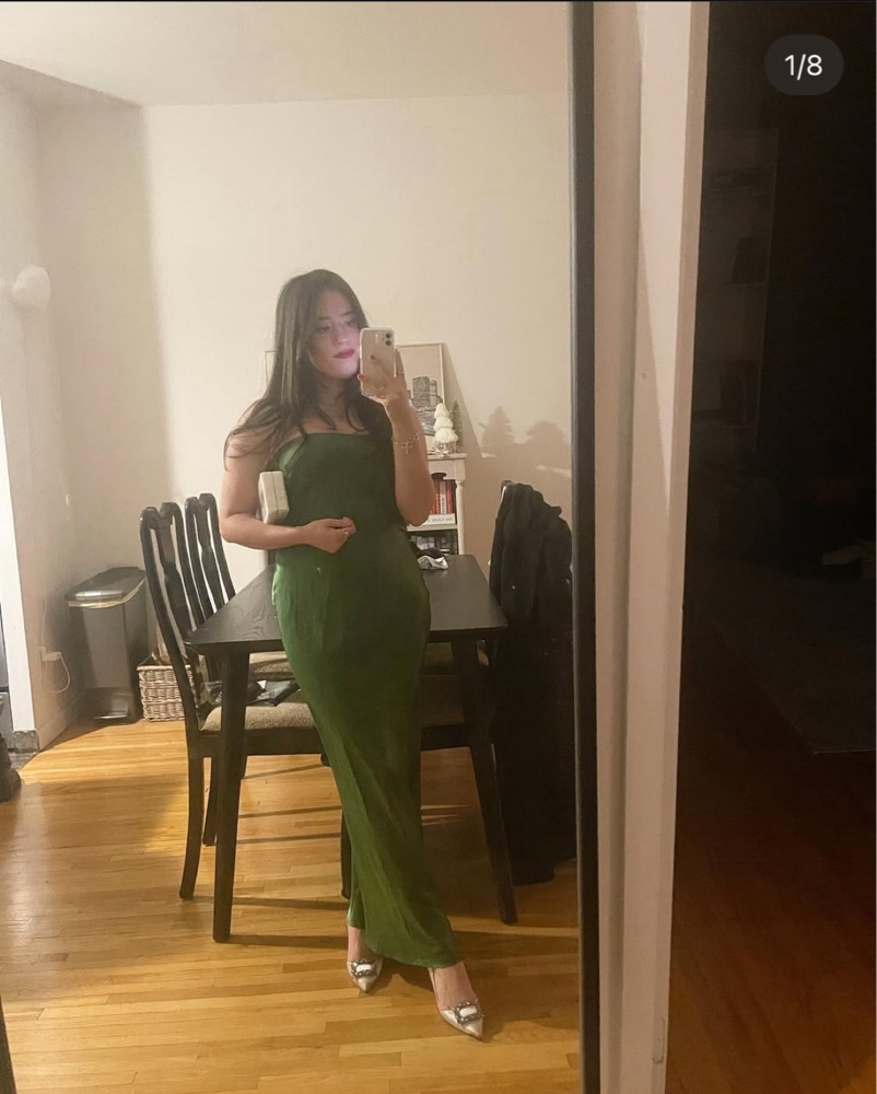 green silk strapless dress SATIN TIE BACK STRAPLESS MIDI | OLIVE — THIRD FORM main image 1