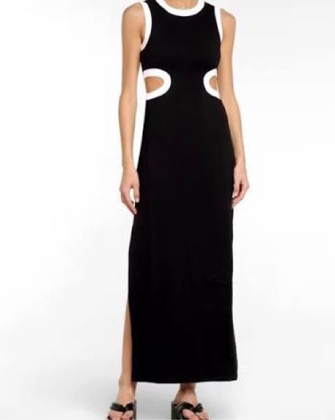 Staud Black & White Cutout Maxi Dress by Staud - Pickle