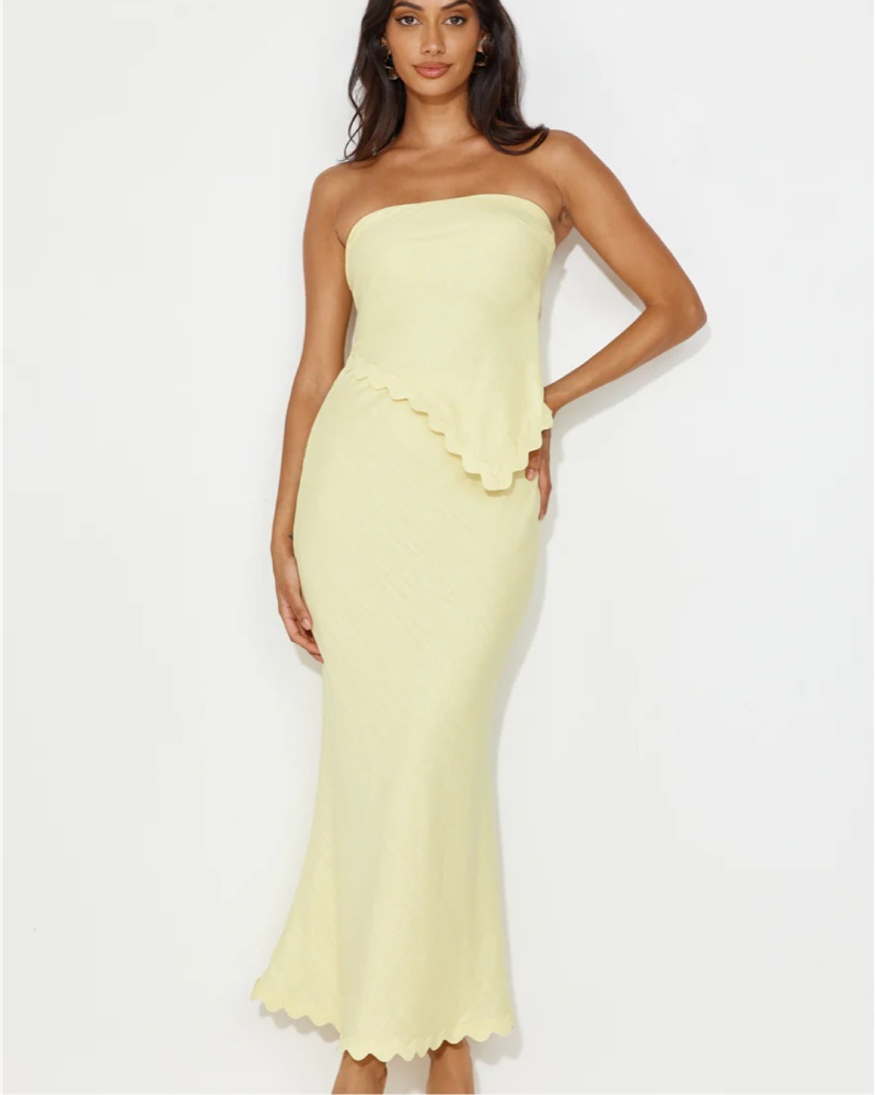 strapless mermaid midi dress Strapless Mermaid Midi Dress Red / S