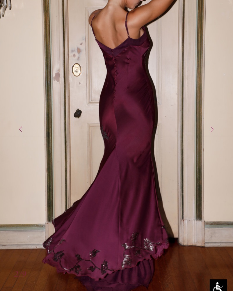 strapless open back dress House of CB Purple Esme Grape Lurex Chiffon Maxi Dress UK S main image 0