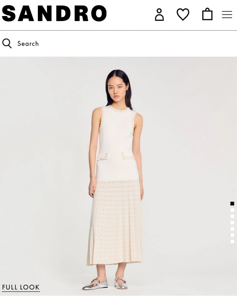 Sandro Pearl Bead Knit Maxi Dress by Sandro - Pickle