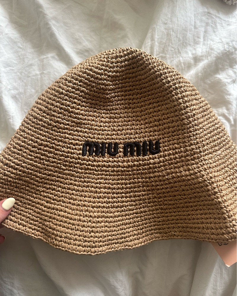 MIU MIU 麦わら帽子 Miu Miu Straw Beach Hat by Miu Miu - Pickle