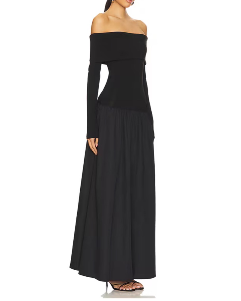 revolve black maxi dress NWT RUMORED and a draped neckline Halter Black Maxi Dresses |