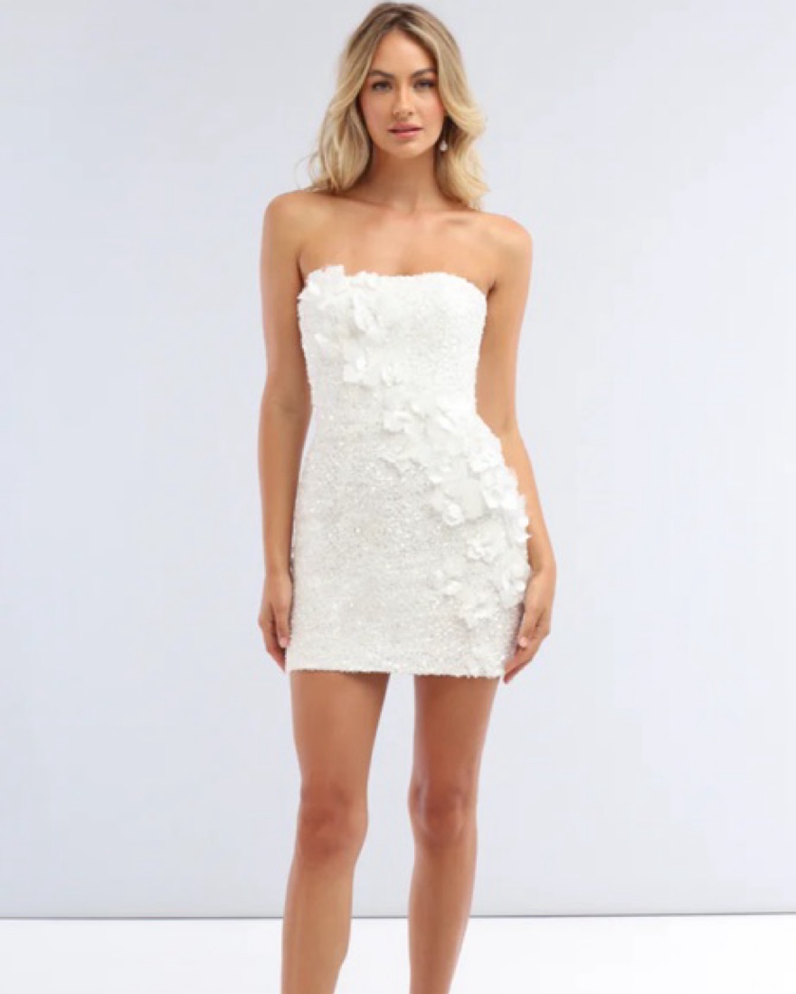 helsi sandra strapless sequin & applique mini dress Helsi Sandra Strapless Mini Dress In White - 55% Off