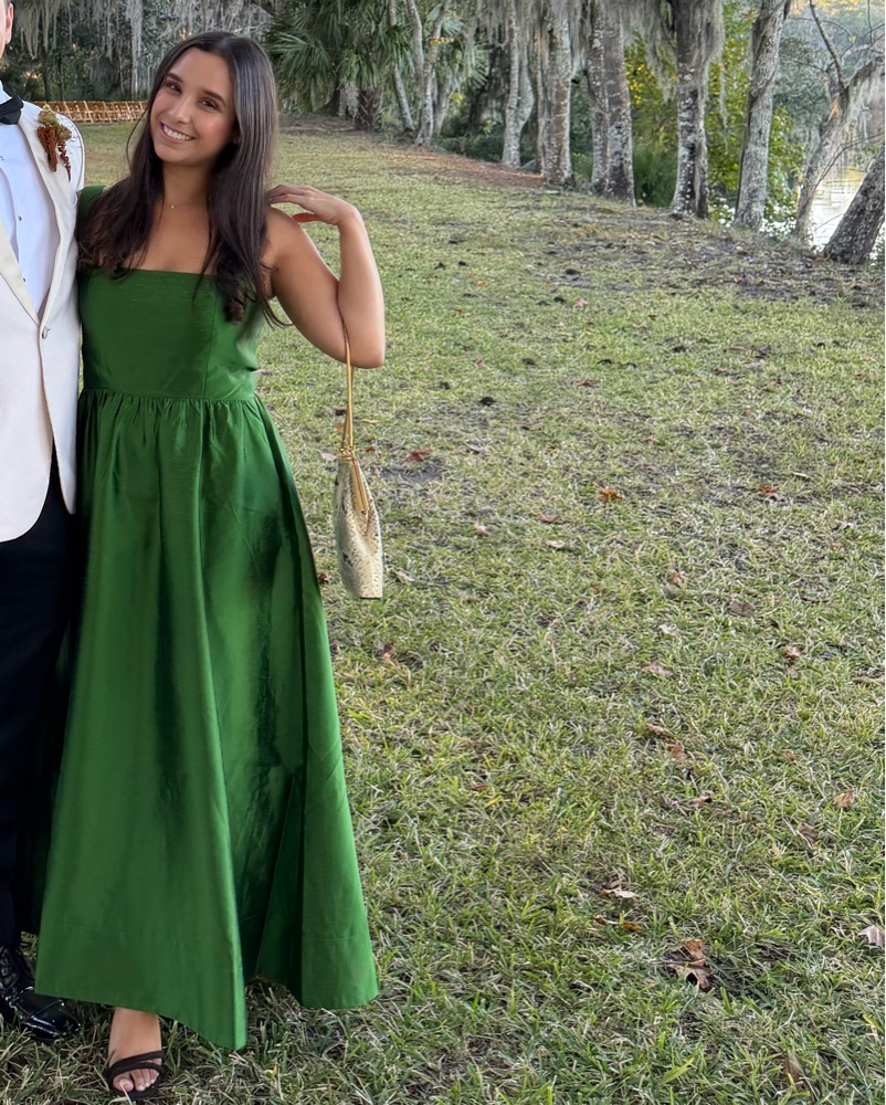 Tuckernuck Green Dupioni Esme Dress by Tuckernuck - Pickle