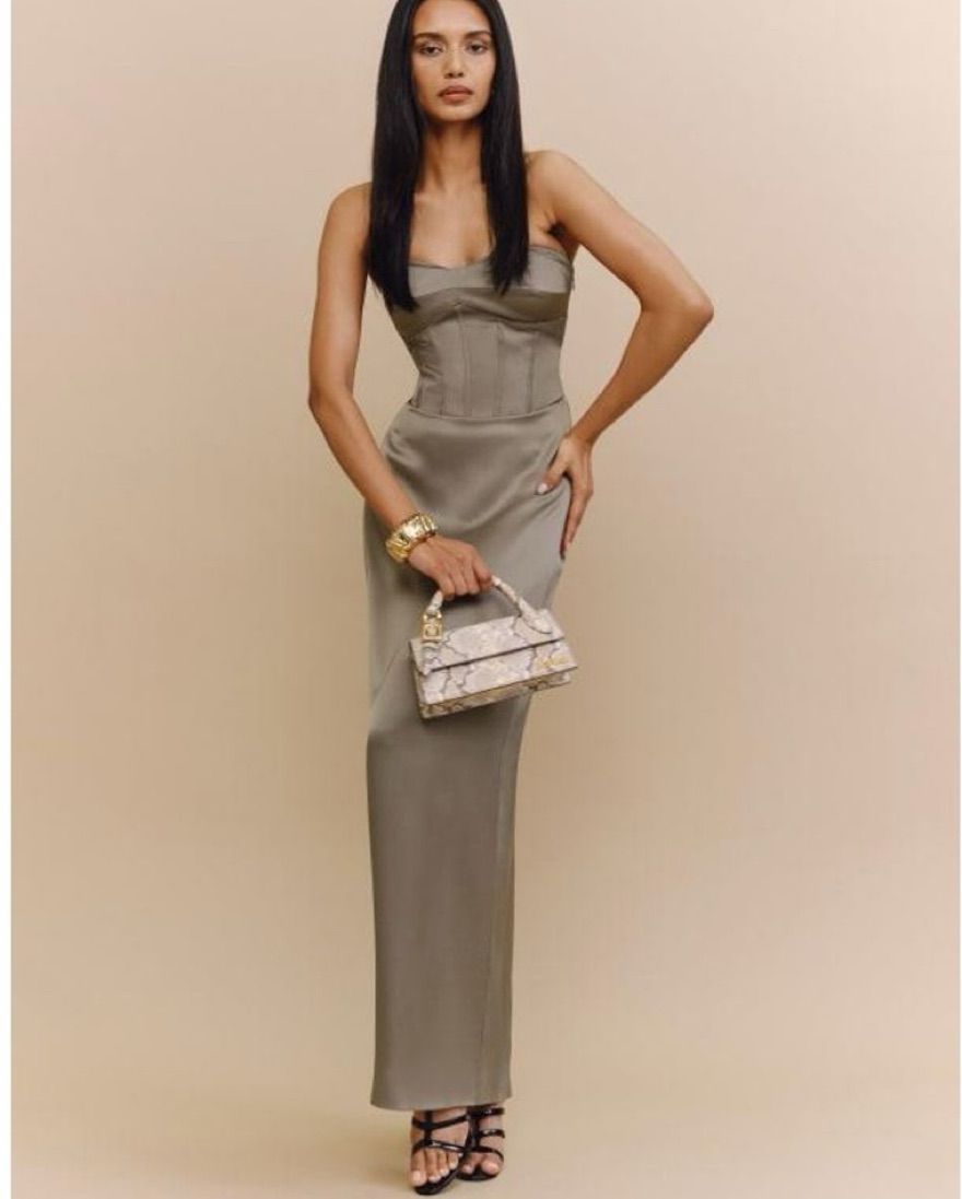 ariyah satin dress Windsor Ariyah Satin Halter Mermaid Dress in Yellow | Size: S