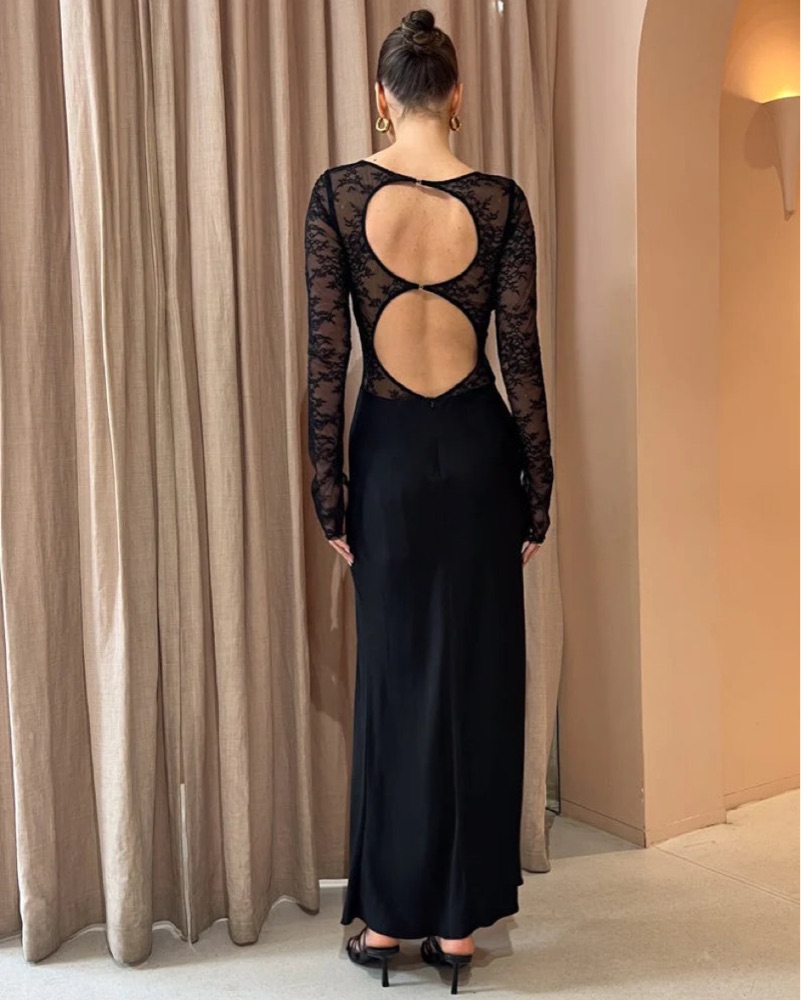 bec & bridge black dress Bec + Bridge Black Diamond Days L/S Maxi Dress