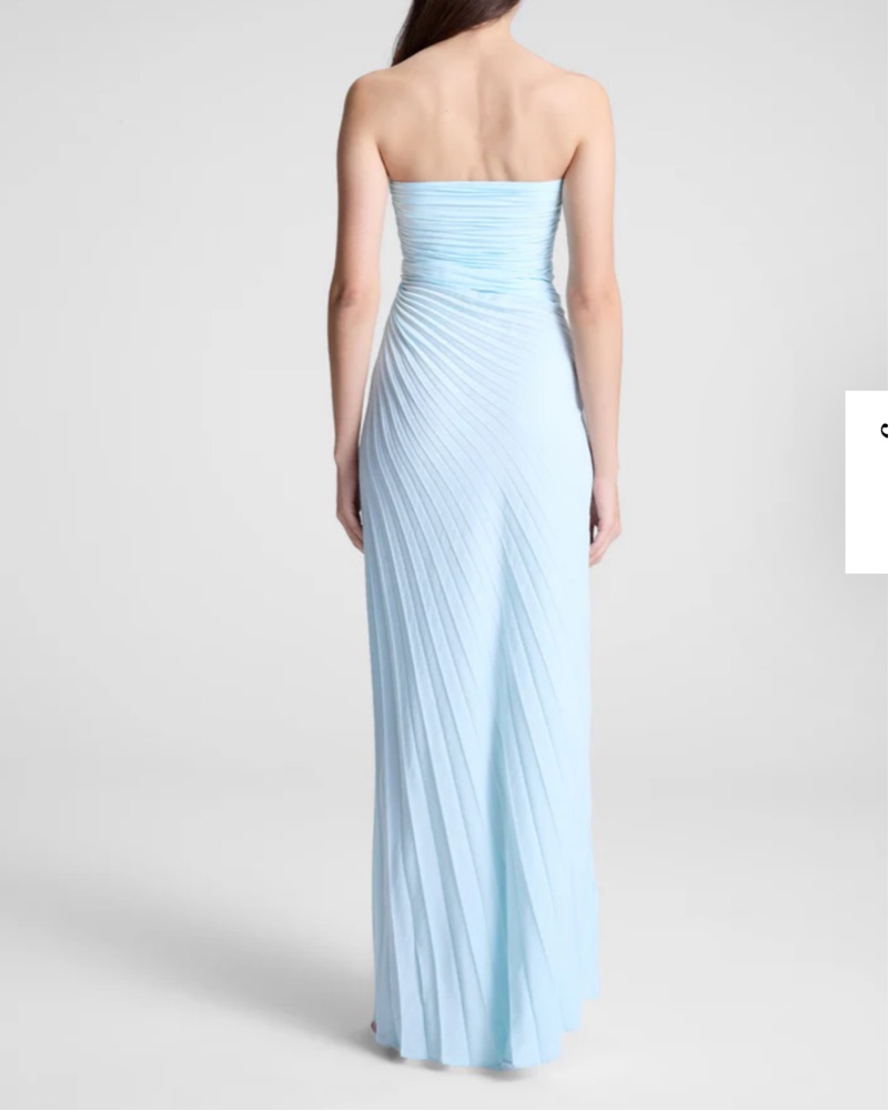linen dress blue Marina Silky Maxi Dress