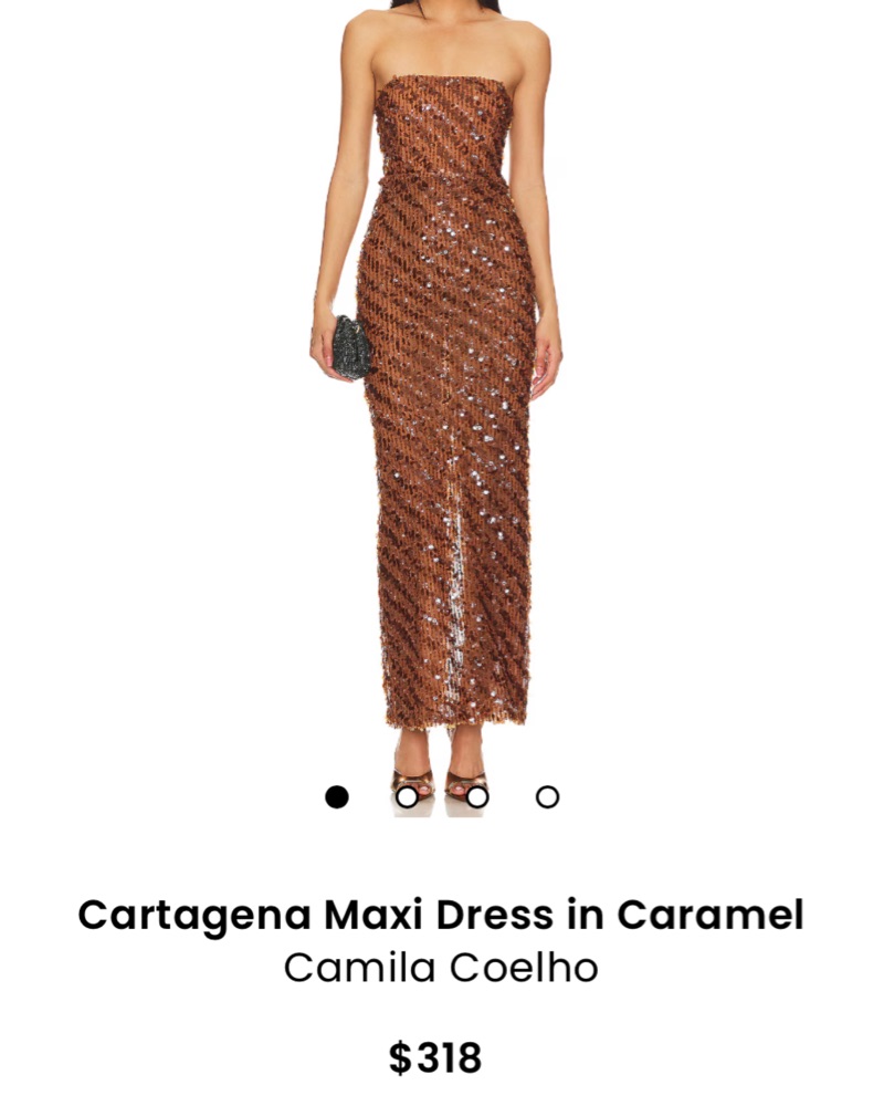 Caramel Sequin Maxi Dress by Camila Coelho - Pickle