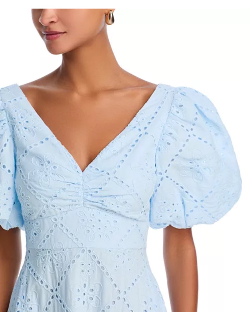 bloomingdales blue lace dress Aqua Women's 3D Lace Maxi Dress - Exclusive - Blue
