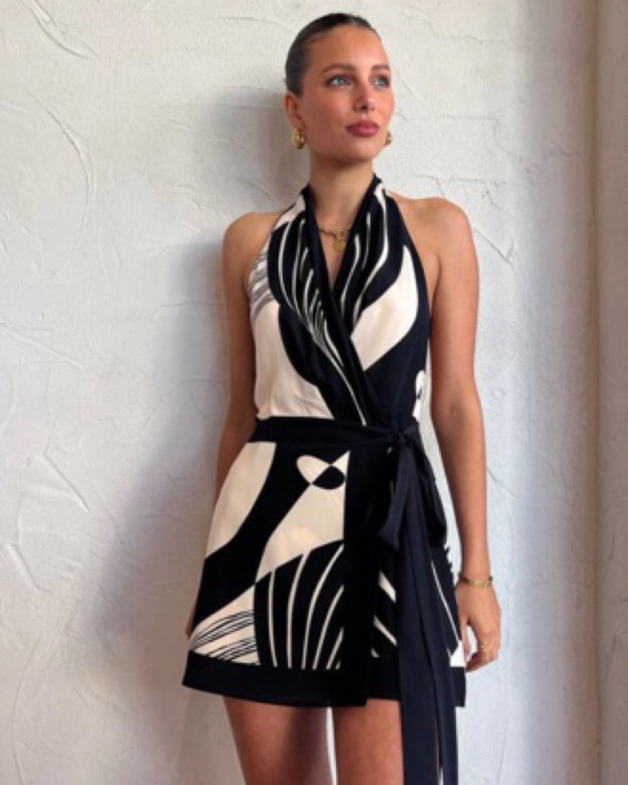 Sir Realisme Wrap Halter Mini Dress by SIR THE LABEL - Pickle