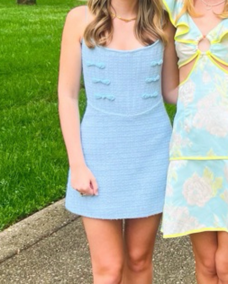 sau lee blue mini dress Stephanie modest midi dress-final sale – JanieLanie