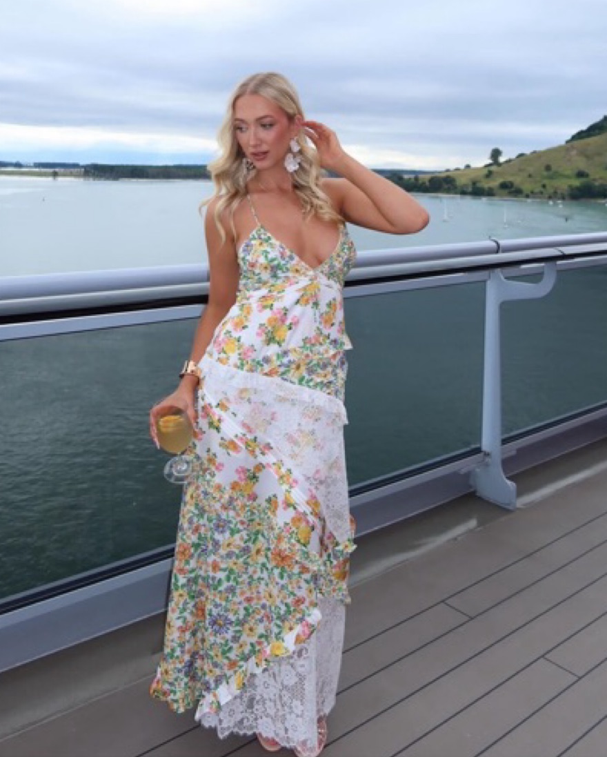 for love and lemons rosalyn maxi dress blue Rosalyn Maxi Dress by For Love & Lemons M / White by 75 Degrees and Fuzzy