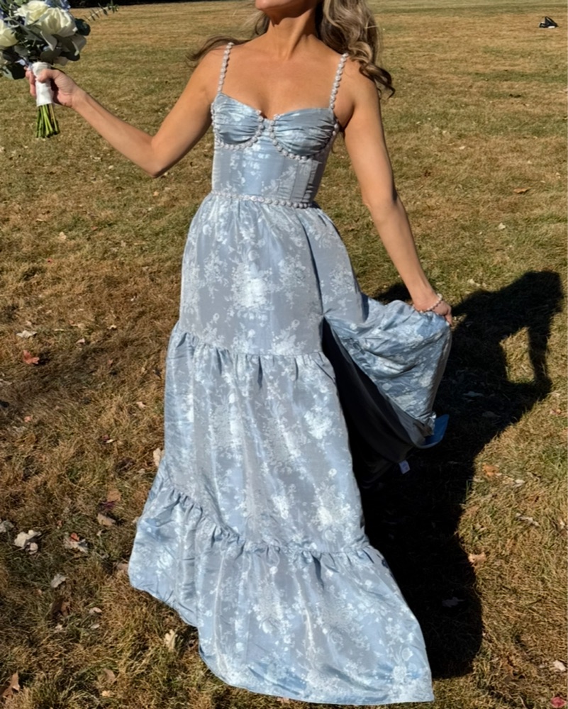 the lucetta dress in denim blue windsor V. Chapman The Lucetta Dress Denim Blue by V. Chapman